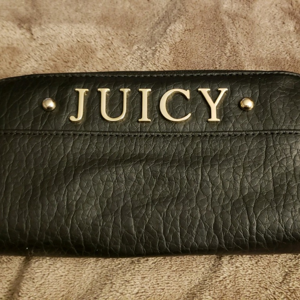 Juicy Couture Logo Zip Around Checkbook Wallet